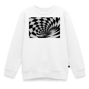 Hypnotische Schwarz-Weiß-Spirale - Kinder Premium Organic Sweatshirt - Weiß - Vorne - AI Model Kid Male (0cm)