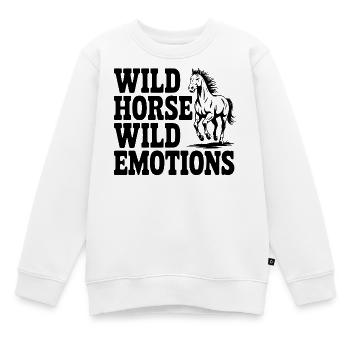 Wildpferd, wilde Gefühle - Kinder Premium Organic Sweatshirt - Weiß - Vorne - AI Model Kid Male (0cm)
