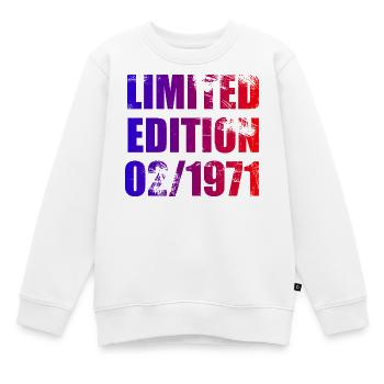 55e anniversaire édition limitée 02/1971 - Sweat Premium enfant bio - blanc - Devant - AI Model Kid Male (0cm)