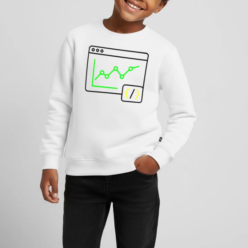 Web Analyse Chart Coding Browser Vektor Kinder Premium Organic Sweatshirt