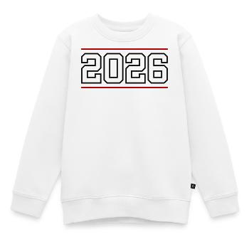 2026 Linie - Kinder Premium Organic Sweatshirt - Weiß - Vorne - AI Model Kid Male (0cm)