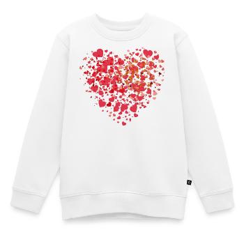 Herzmosaik winziger Liebesherzen - Kinder Premium Organic Sweatshirt - Weiß - Vorne - AI Model Kid Male (0cm)