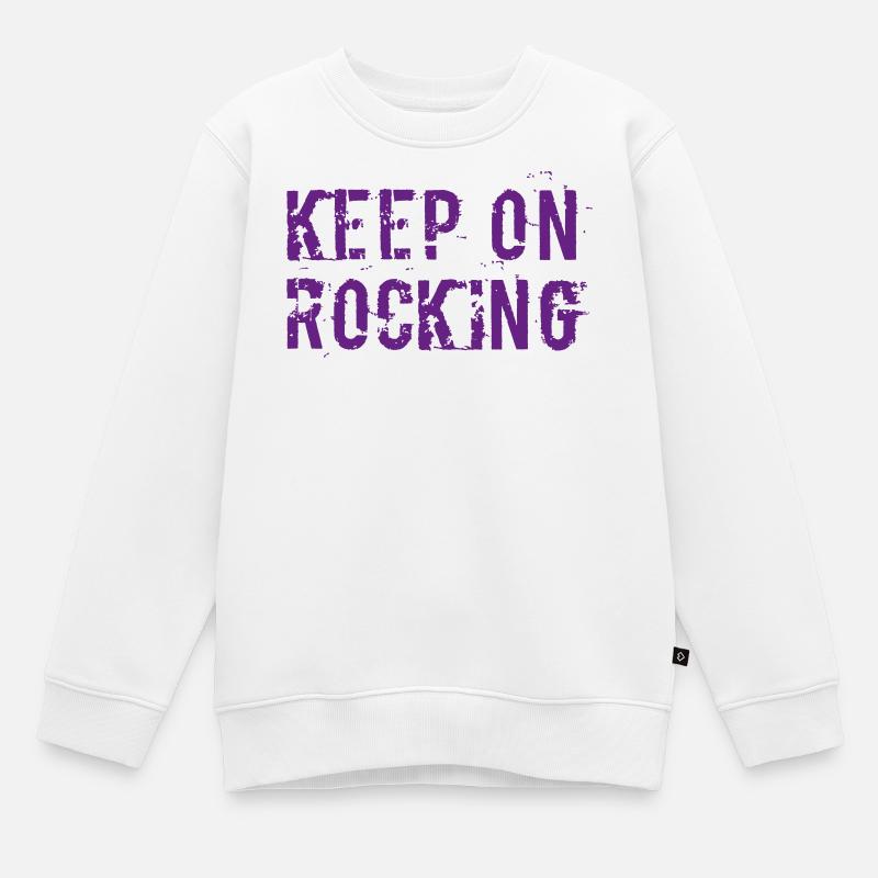 Continue de rocker - Sweat Premium enfant bio - blanc