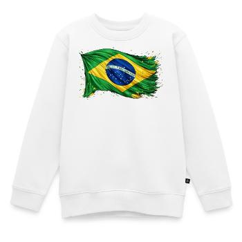 Drapeau brésilien Brésil - Sweat Premium enfant bio - blanc - Devant - AI Model Kid Male (0cm)