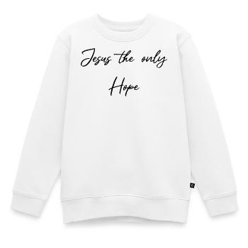 Jésus, le seul espoir - Sweat Premium enfant bio - blanc - Devant - AI Model Kid Male (0cm)
