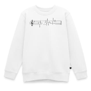Musique Partitions Notes Battements de cœur Musiciens - Sweat Premium enfant bio - blanc - Devant - AI Model Kid Male (0cm)