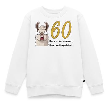 60 Geburtstag – Kurz erschrocken, dann gefeiert - Kinder Premium Organic Sweatshirt - Weiß - Vorne - AI Model Kid Male (0cm)