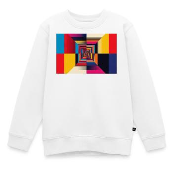 Geometrischer Tunnel-Regenbogen - Kinder Premium Organic Sweatshirt - Weiß - Vorne - AI Model Kid Male (0cm)