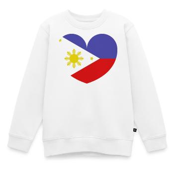 Drapeau du cœur des Philippines - Sweat Premium enfant bio - blanc - Devant - AI Model Kid Male (0cm)