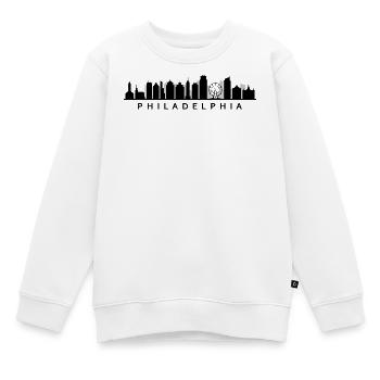 Philadelphia Skyline - Kinder Premium Organic Sweatshirt - Weiß - Vorne - AI Model Kid Male (0cm)