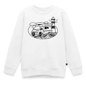 Wohnmobil am Meer  - Kinder Premium Organic Sweatshirt - Weiß - Vorne - AI Model Kid Male (0cm)