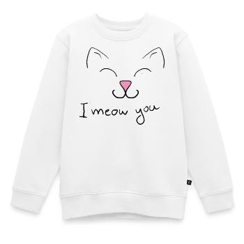 Ich miaue dich - Kinder Premium Organic Sweatshirt - Weiß - Vorne - AI Model Kid Male (0cm)