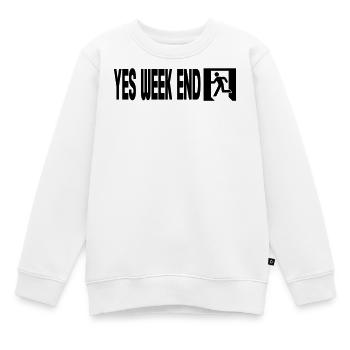 Yes Wochenende – Notfall - Kinder Premium Organic Sweatshirt - Weiß - Vorne - AI Model Kid Male (0cm)