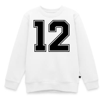 12 Zahl - Kinder Premium Organic Sweatshirt - Weiß - Vorne - AI Model Kid Male (0cm)