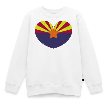 Arizona-Herzflagge - Kinder Premium Organic Sweatshirt - Weiß - Vorne - AI Model Kid Male (0cm)