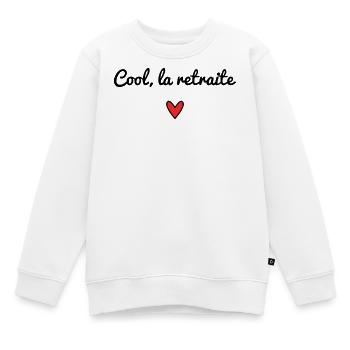 RETRAITE. RETRAITE. RETRAITEE. RETRAITE - Sweat Premium enfant bio - blanc - Devant - AI Model Kid Male (0cm)