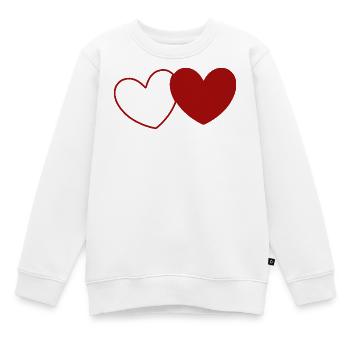 2 rote Herzen Herz rot Geschenk Valentinstag - Kinder Premium Organic Sweatshirt - Weiß - Vorne - AI Model Kid Male (0cm)