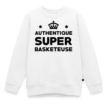 Authentischer Superbasketballspieler - Kinder Premium Organic Sweatshirt - Weiß - Vorne - AI Model Kid Male (0cm)
