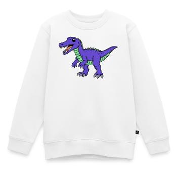 Dino - Kinder Premium Organic Sweatshirt - Weiß - Vorne - AI Model Kid Male (0cm)
