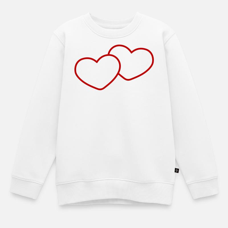 Herzen Paar Ehe - Kinder Premium Organic Sweatshirt - Weiß