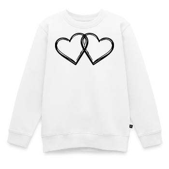Mariage en couple Hearts - Sweat Premium enfant bio - blanc - Devant - AI Model Kid Male (0cm)