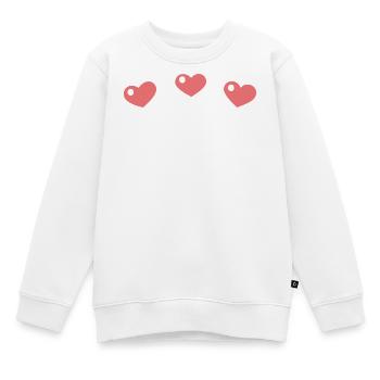 Pastellherzen mit einem schlanken Muster - Kinder Premium Organic Sweatshirt - Weiß - Vorne - AI Model Kid Male (0cm)