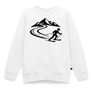 Piste de ski Mountains - Sweat Premium enfant bio - blanc - Devant - AI Model Kid Male (0cm)