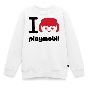 Playmobil I Love Playmobil en rouge - Sweat Premium enfant bio - blanc - Devant - AI Model Kid Male (0cm)