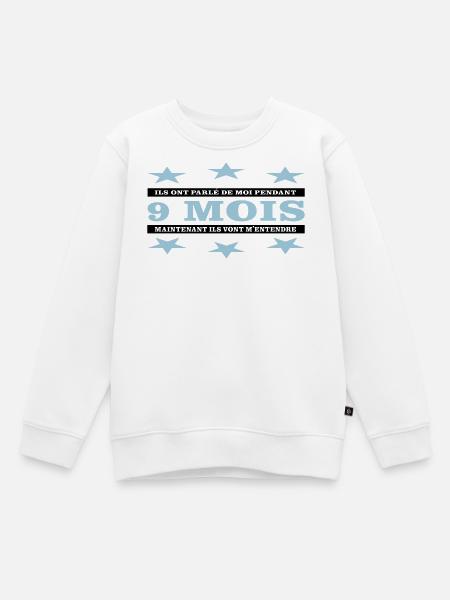 9 Monate - Kinder Premium Organic Sweatshirt - Weiß
