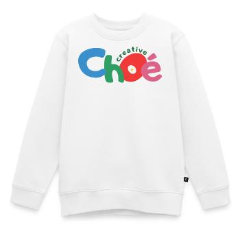 choe creative texte - Sweat Premium enfant bio - blanc - Devant - AI Model Kid Male (0cm)