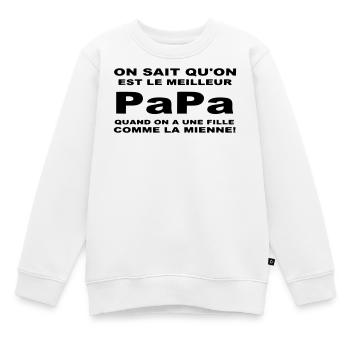 Meilleur papa - Sweat Premium enfant bio - blanc - Devant - AI Model Kid Male (0cm)
