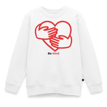 Hands in the heart Warmth - Kids Premium Organic Sweatshirt - white - Front - AI Model Kid Male (0cm)