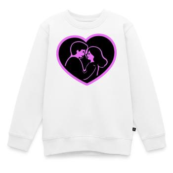 Couple amoureux - Sweat Premium enfant bio - blanc - Devant - AI Model Kid Male (0cm)