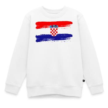 Croatian Flag Football Fan Sports Heritage - Kinder Premium Organic Sweatshirt - Weiß - Vorne - AI Model Kid Male (0cm)