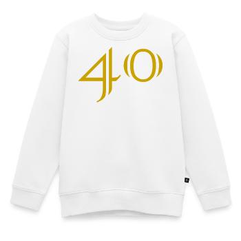 40. 40 ANS. 40e ANNIVERSAIRE. ANNIVERSAIRE 40 ANS. - Sweat Premium enfant bio - blanc - Devant - AI Model Kid Male (0cm)