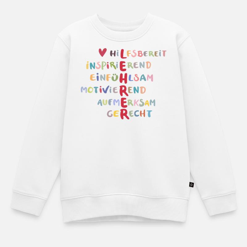 Colorful Values Collage – Helpful - Kids Premium Organic Sweatshirt - white