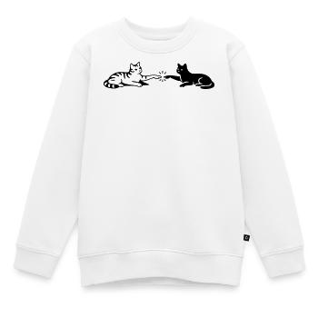 Katzen Berührung Pfoten Michelangelo - Kinder Premium Organic Sweatshirt - Weiß - Vorne - AI Model Kid Male (0cm)