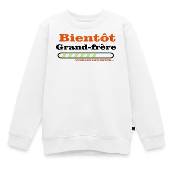 Bald ein großer Bruder - Kinder Premium Organic Sweatshirt - Weiß - Vorne - AI Model Kid Male (0cm)