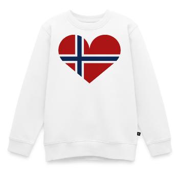 Norwegische Herzflagge - Kinder Premium Organic Sweatshirt - Weiß - Vorne - AI Model Kid Male (0cm)