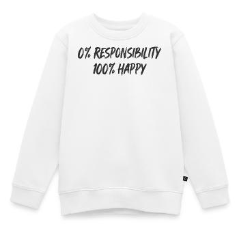 0% Verantwortung 100% Glück - Kinder Premium Organic Sweatshirt - Weiß - Vorne - AI Model Kid Male (0cm)