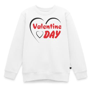 Valentinstagsherz-Schrift - Kinder Premium Organic Sweatshirt - Weiß - Vorne - AI Model Kid Male (0cm)