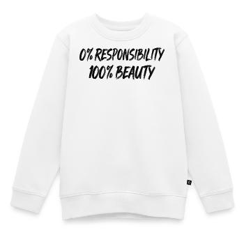 0% Verantwortung 100% Schönheit - Kinder Premium Organic Sweatshirt - Weiß - Vorne - AI Model Kid Male (0cm)