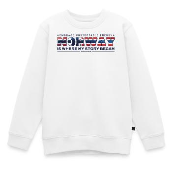 Norwegen, wo meine Geschichte begann, nordisches Erbe - Kinder Premium Organic Sweatshirt - Weiß - Vorne - AI Model Kid Male (0cm)