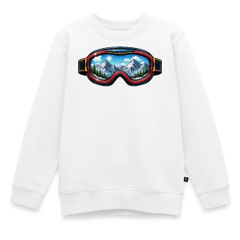 Paysage des lunettes de ski - Sweat Premium enfant bio - blanc - Devant - AI Model Kid Male (0cm)