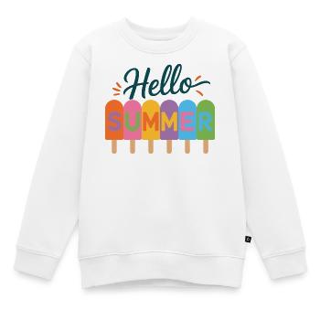 Hallo Sommer - Kinder Premium Organic Sweatshirt - Weiß - Vorne - AI Model Kid Male (0cm)