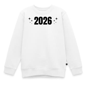 2026 - Jahr - Linie - Jahreswechsel - Kinder Premium Organic Sweatshirt - Weiß - Vorne - AI Model Kid Male (0cm)