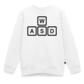 WASD Tasten PC Gaming Nerd Vektor - Kinder Premium Organic Sweatshirt - Weiß - Vorne - AI Model Kid Male (0cm)