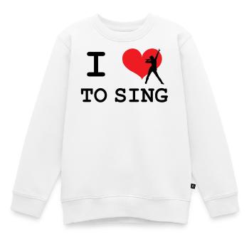 J'aime Chanter - Sweat Premium enfant bio - blanc - Devant - AI Model Kid Male (0cm)