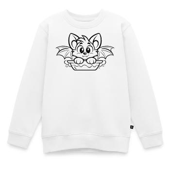 Süße Fledermaus in der Badewanne - Kinder Premium Organic Sweatshirt - Weiß - Vorne - AI Model Kid Male (0cm)