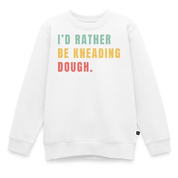Ich knete lieber den Teig - Kinder Premium Organic Sweatshirt - Weiß - Vorne - AI Model Kid Male (0cm)